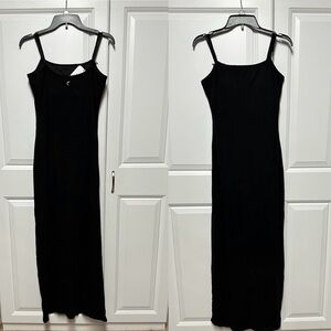 ZYIA Classic Black Ribbed Maxi Dress